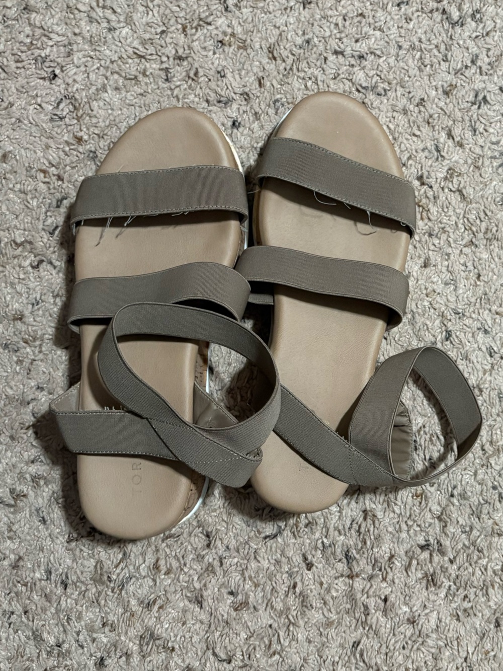 Heeled Cork Sandals 12W with elastic straps